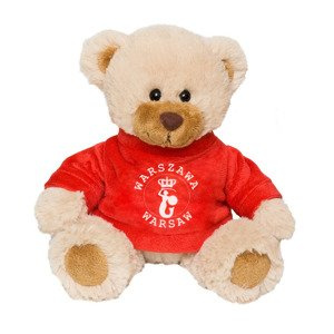 WAW Miś w czerwonej koszulce "Warszawa" 22cm